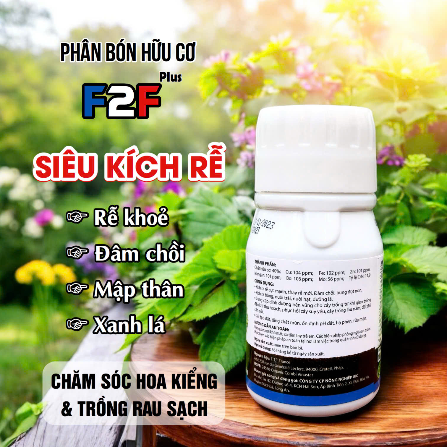 Phân bón hữu cơ F2F Plus - Chai 100ml
